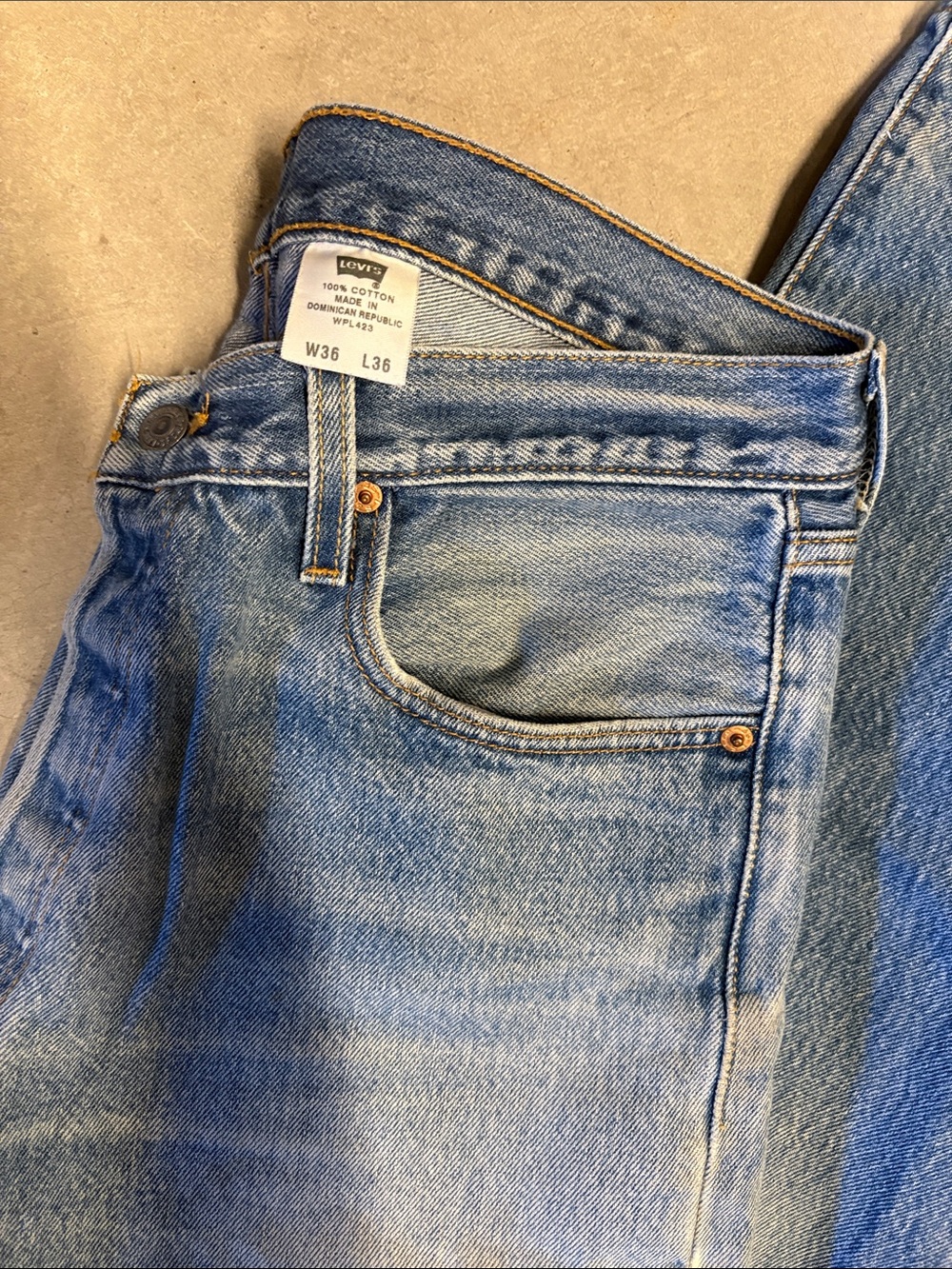 Levi's 501 Light Blue Relaxed Fit Men's Jeans Vintage w36 l36